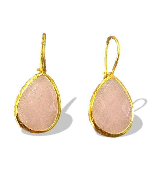 Rose Quartz Teardrop Earrings