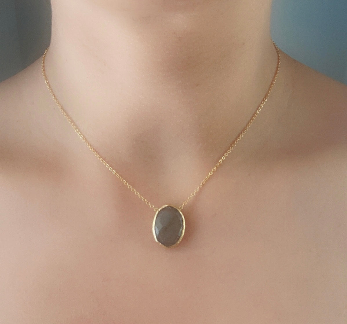 Labradorite Minimal Necklace