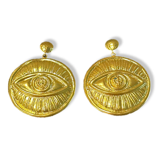 Evil Eye Medallion Earrings