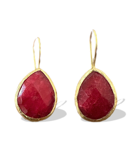 Ruby Teardrop Earrings