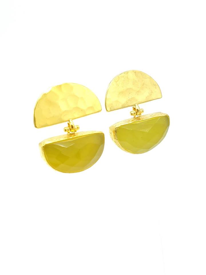 Gold-Plated Half-Circle Earrings 